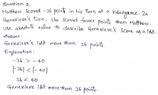 Go Math Grade 6 Answer Key Chapter 3 Understand Positive and Negative Numbers Page 173 Q2