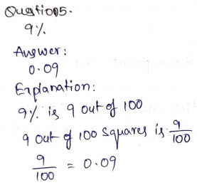 Go Math Grade 6 Answer Key Chapter 5 Model Percents Page 277 Q5