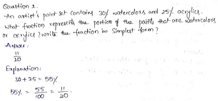 Go Math Grade 6 Answer Key Chapter 5 Model Percents Page 280 Q2