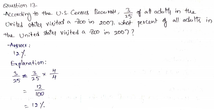 Go Math Grade 6 Answer Key Chapter 5 Model Percents Page 285 Q13