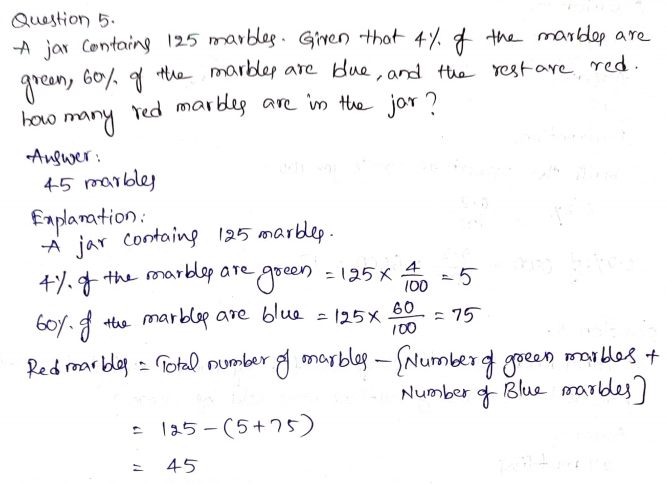 Go Math Grade 6 Answer Key Chapter 5 Model Percents Page 290 Q5