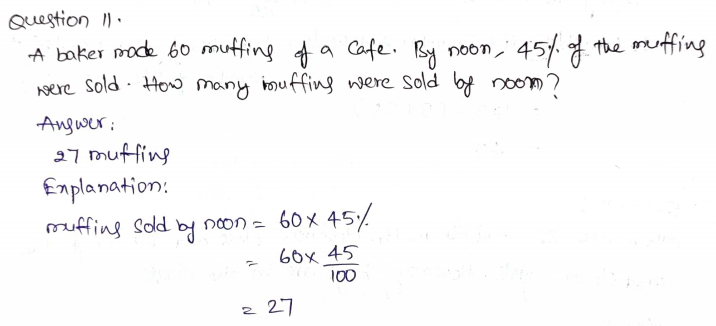 Go Math Grade 6 Answer Key Chapter 5 Model Percents Page 291 Q11