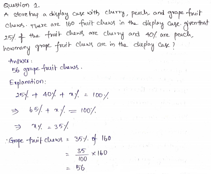 Go Math Grade 6 Answer Key Chapter 5 Model Percents Page 294 Q1
