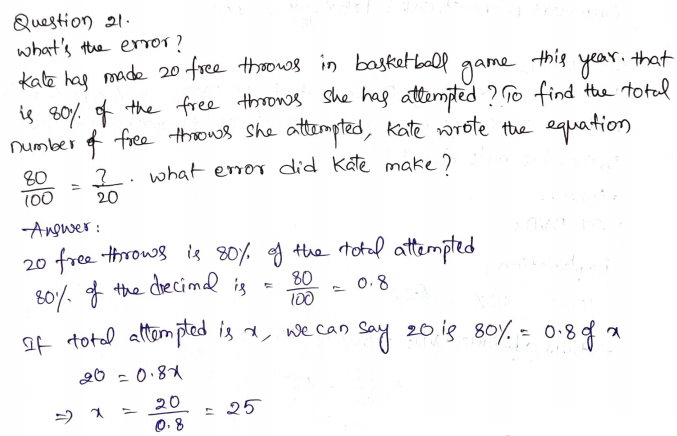 Go Math Grade 6 Answer Key Chapter 5 Model Percents Page 304 Q21