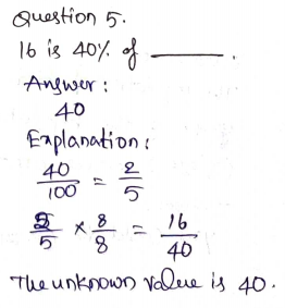 Go Math Grade 6 Answer Key Chapter 5 Model Percents Page 305 Q5