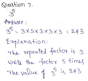 Go Math Grade 6 Answer Key Chapter 7 Exponents Page 359 Q7