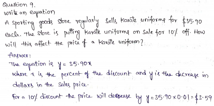 Go Math Grade 6 Answer Key Chapter 9 Independent and Dependent Variables Page 500 Q9