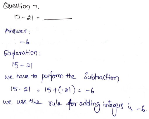 Go Math Grade 7 Answer Key Chapter 1 Adding and Subtracting Integers Page 22 Q7