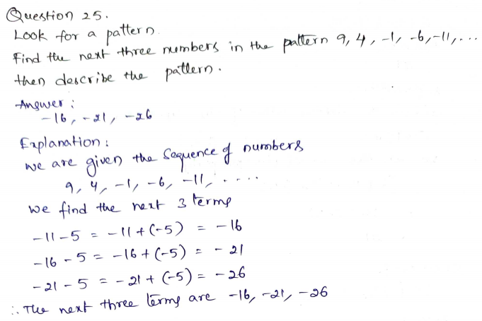 Go Math Grade 7 Answer Key Chapter 1 Adding and Subtracting Integers Page 24 Q25