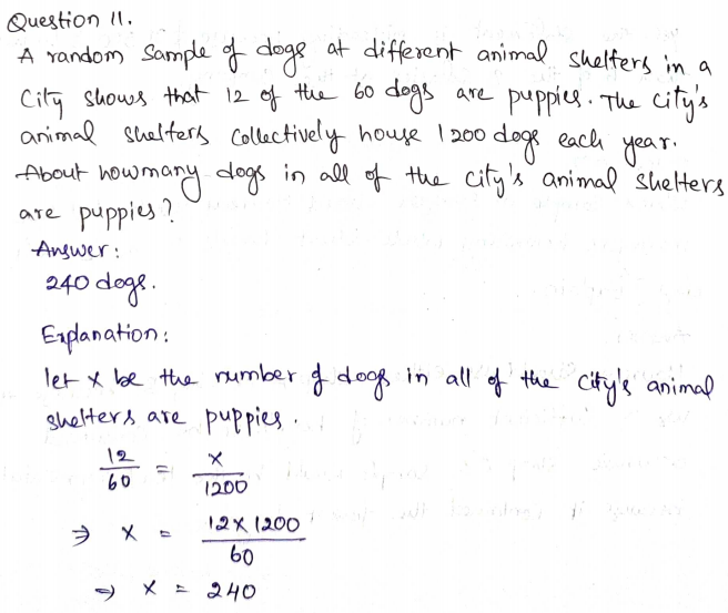 Go Math Grade 7 Answer Key Chapter 10 Random Samples and Populations Page 321 Q11