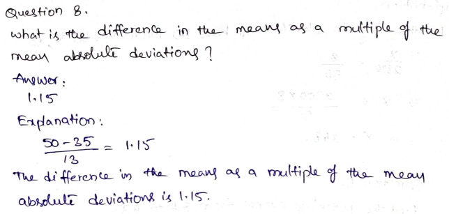 Go Math Grade 7 Answer Key Chapter 11 Analyzing and Comparing Data Page 351 Q8