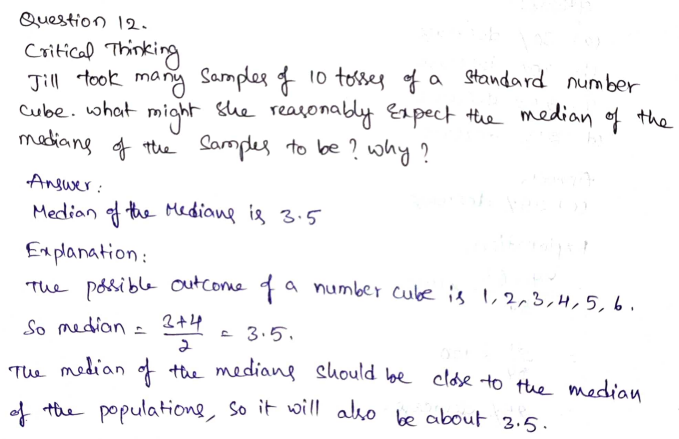 Go Math Grade 7 Answer Key Chapter 11 Analyzing and Comparing Data Page 352 Q12