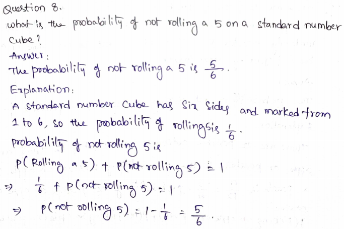 Go Math Grade 7 Answer Key Chapter 12 Experimental Probability Page 372 Q8