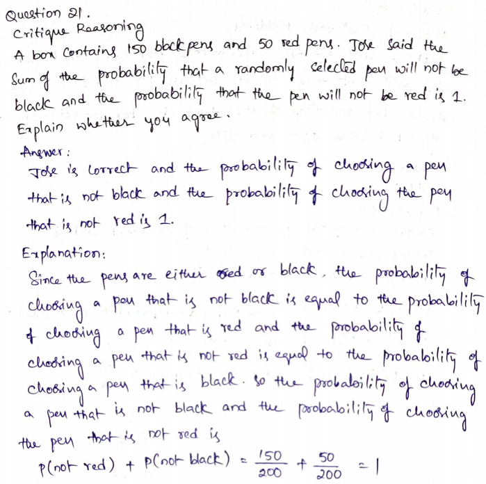 Go Math Grade 7 Answer Key Chapter 12 Experimental Probability Page 374 Q21