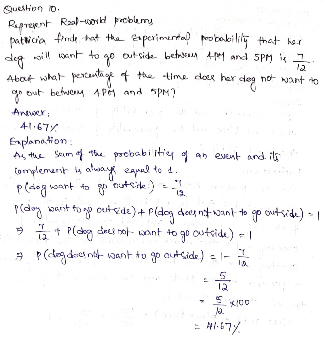Go Math Grade 7 Answer Key Chapter 12 Experimental Probability Page 380 Q10