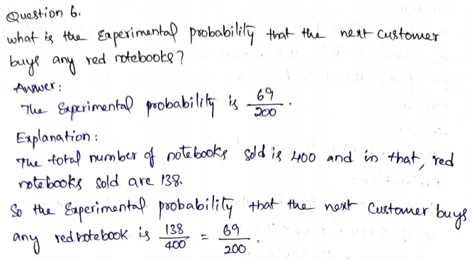 Go Math Grade 7 Answer Key Chapter 12 Experimental Probability Page 385 Q6