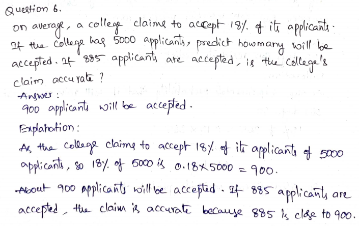 Go Math Grade 7 Answer Key Chapter 12 Experimental Probability Page 390 Q6
