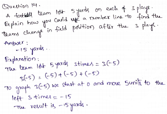 Go Math Grade 7 Answer Key Chapter 2 Multiplying and Dividing Integers Page 40 Q14