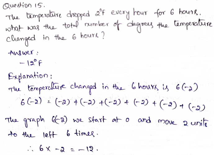 Go Math Grade 7 Answer Key Chapter 2 Multiplying and Dividing Integers Page 40 Q15
