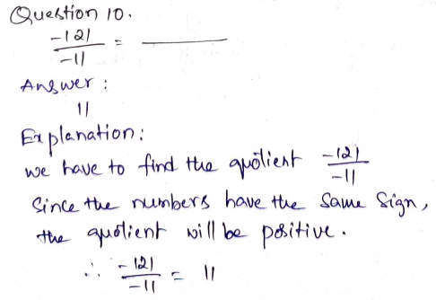 Go Math Grade 7 Answer Key Chapter 2 Multiplying and Dividing Integers Page 46 Q10