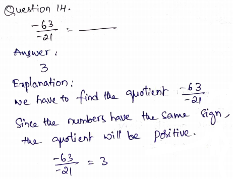 Go Math Grade 7 Answer Key Chapter 2 Multiplying and Dividing Integers Page 46 Q14