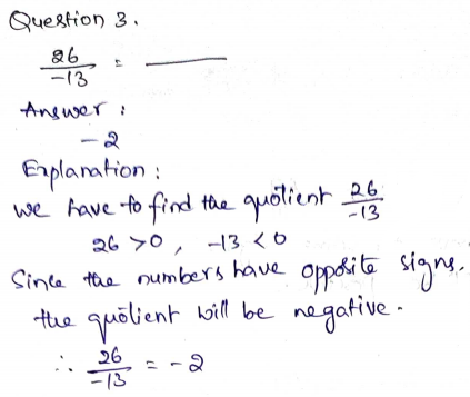 Go Math Grade 7 Answer Key Chapter 2 Multiplying and Dividing Integers Page 46 Q3
