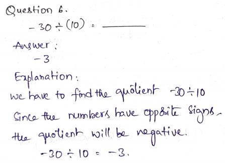 Go Math Grade 7 Answer Key Chapter 2 Multiplying and Dividing Integers Page 46 Q6