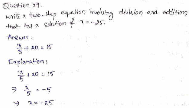 Go Math Grade 7 Answer Key Chapter 6 Algebraic Expressions Page 196 Q29