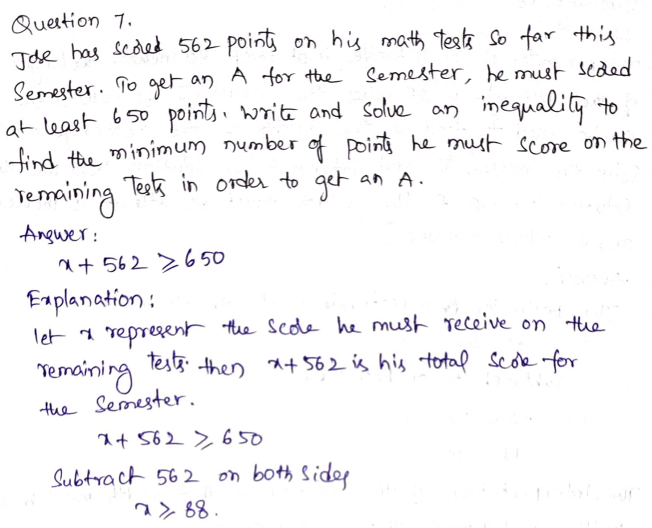 Go Math Grade 7 Answer Key Chapter 7 Writing and Solving One-Step Inequalities Page 223 Q7