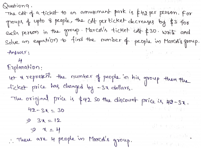 Go Math Grade 7 Answer Key Chapter 7 Writing and Solving One-Step Inequalities Page 226 Q9