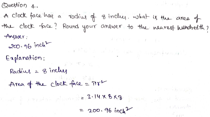 Go Math Grade 7 Answer Key Chapter 9 Circumference, Area, and Volume Page 274 Q4