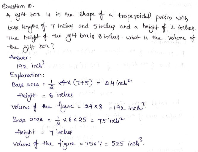 Go Math Grade 7 Answer Key Chapter 9 Circumference, Area, and Volume Page 293 Q10