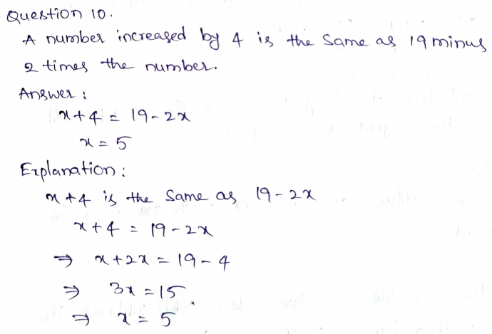 Go Math Grade 8 Answer Key Chapter 7 Solving Linear Equations Page 201 Q10