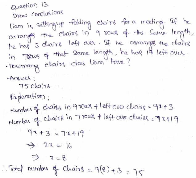 Go Math Grade 8 Answer Key Chapter 7 Solving Linear Equations Page 202 Q13