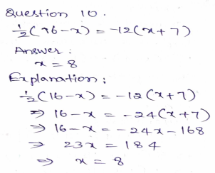 Go Math Grade 8 Answer Key Chapter 7 Solving Linear Equations Page 212 Q10