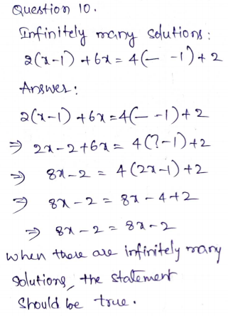Go Math Grade 8 Answer Key Chapter 7 Solving Linear Equations Page 219 Q10