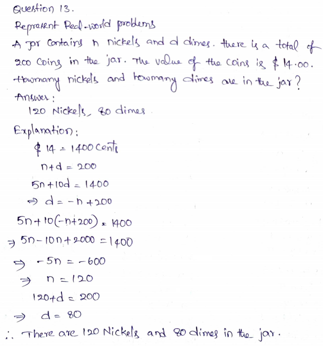 Go Math Grade 8 Answer Key Chapter 8 Solving Systems of Linear Equations Page 241 Q13
