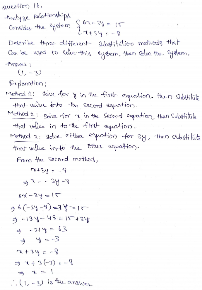 Go Math Grade 8 Answer Key Chapter 8 Solving Systems of Linear Equations Page 242 Q16