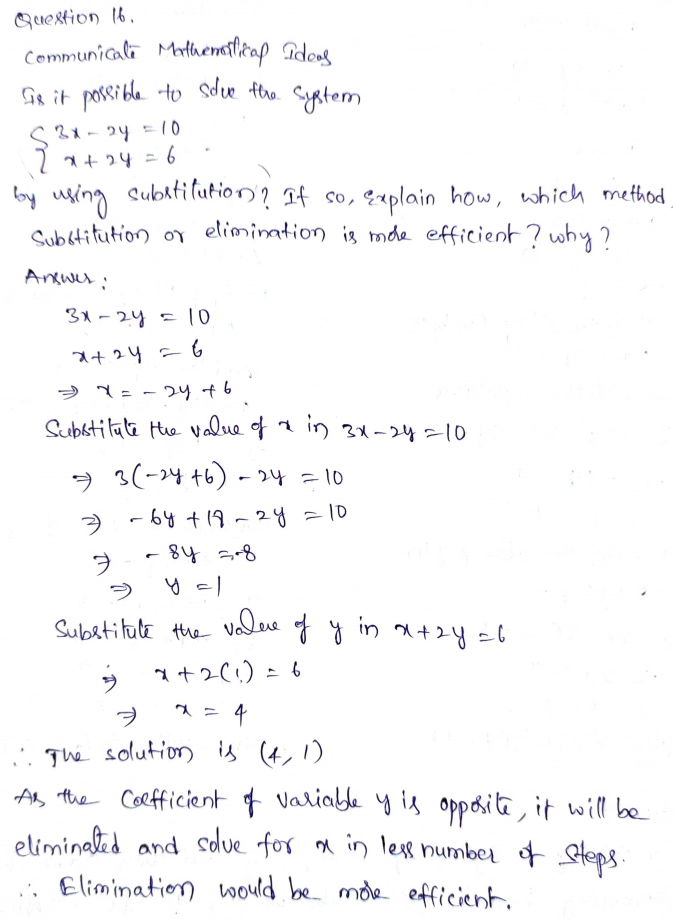 Go Math Grade 8 Answer Key Chapter 8 Solving Systems of Linear Equations Page 250 Q16