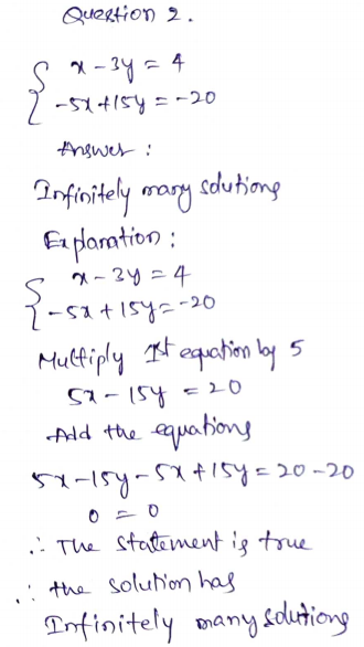 Go Math Grade 8 Answer Key Chapter 8 Solving Systems of Linear Equations Page 262 Q2