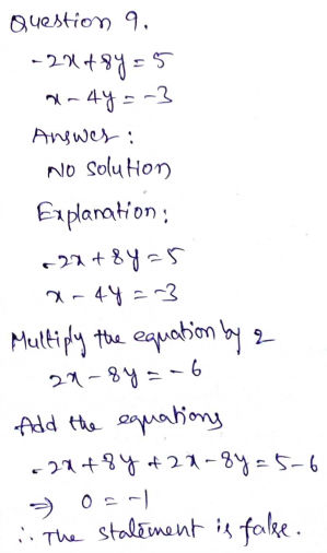 Go Math Grade 8 Answer Key Chapter 8 Solving Systems of Linear Equations Page 265 Q9