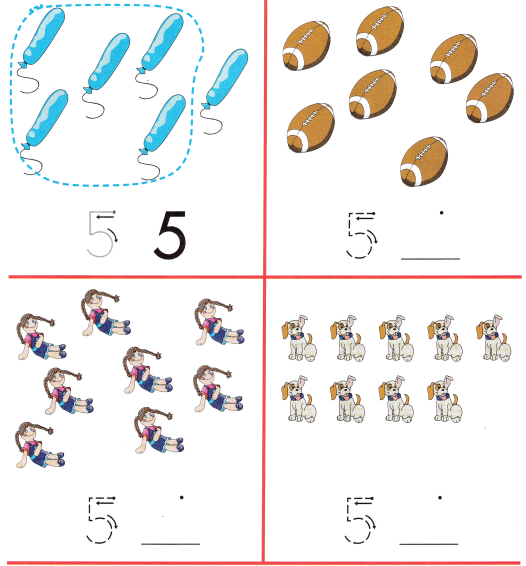 Spectrum Math Kindergarten Chapter 1 Answer Key Counting and Writing Numbers 9