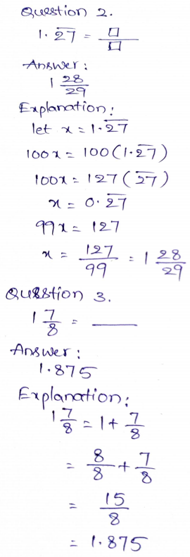 Go Math Grade 8 Answer Key Chapter 1 Real Numbers Page No. 27 Q2-3