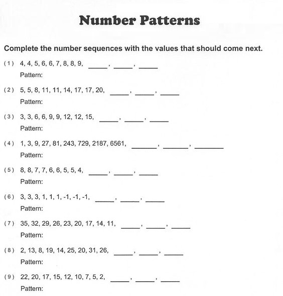 Numerical Patterns
